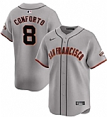 Men's San Francisco Giants #8 Michael Conforto Gray Cool Base Stitched Baseball Jersey Dzhi,baseball caps,new era cap wholesale,wholesale hats